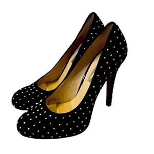 INC | Black Suede Studded Heels | 7